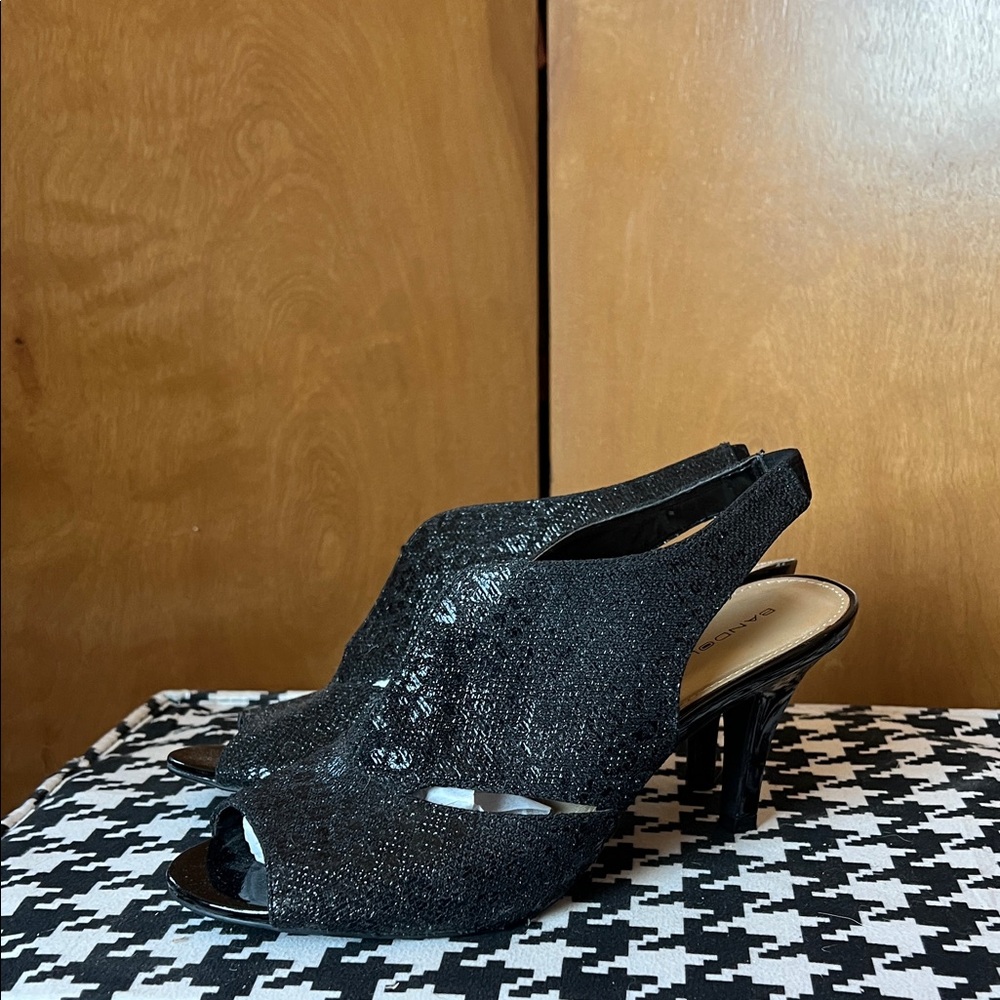 Bandolino Black Sparkle Open-Toe Heels - Picture 5 of 5